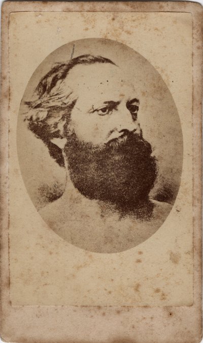 Portrait de Felice Orsini (1819-1858), révolutionnaire et patriote italien qui a participé au Risorgimento. Impression du 19ème siècle sur carton Dim. 6x10 cm - Unknown